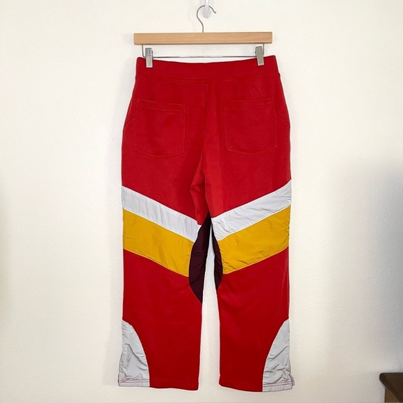 Free People Movement Flurry Pants Slim Flare Pull On Sweats Red Combo Medium - Picture 6 of 16